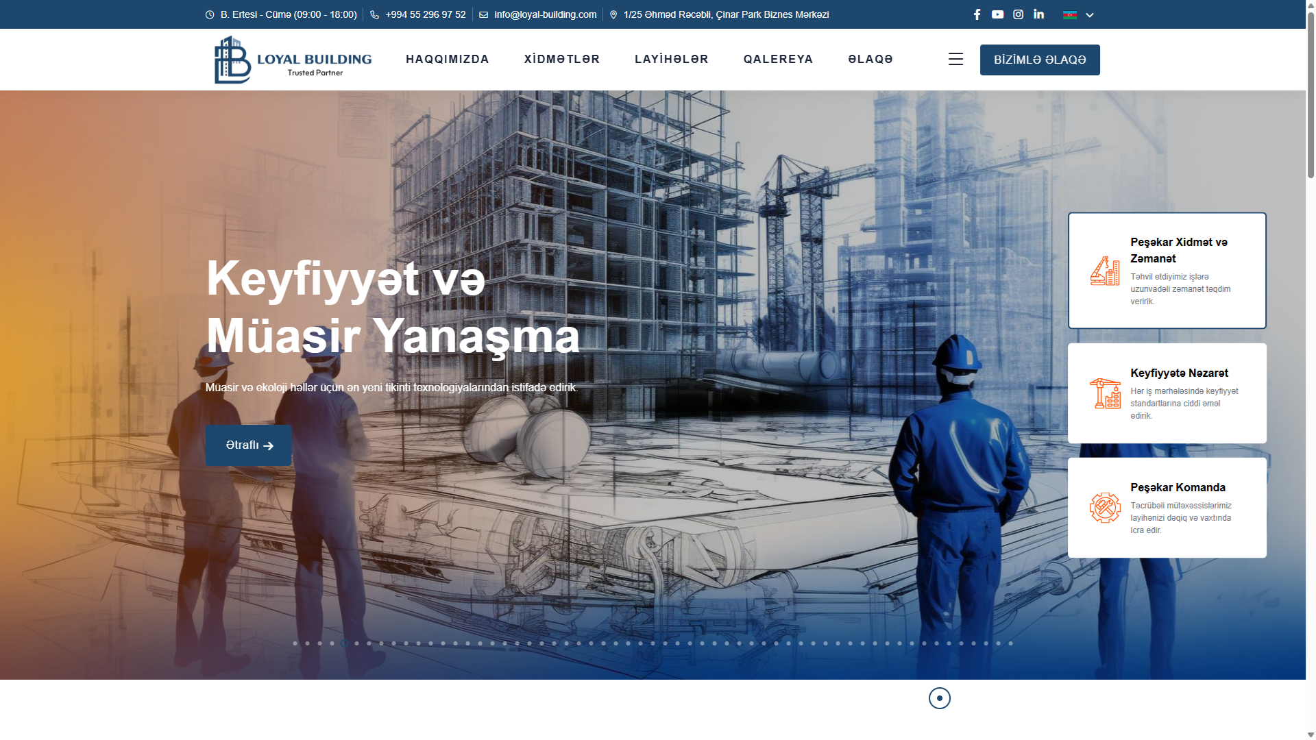 1 Logistika şirkəti üçün korporativ sayt saytının ekran görüntüsü